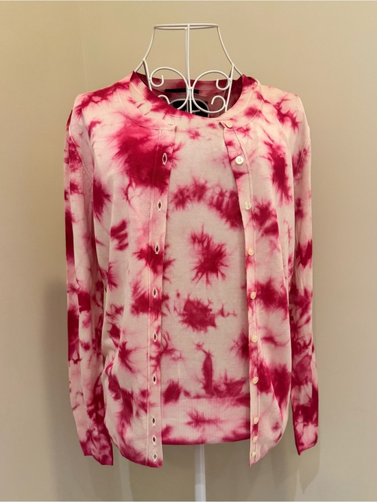 Dolce & Gabbana Tops - Dolce & Gabbana Women's Pink Tie-Dye Cardigan Set Size 8-10